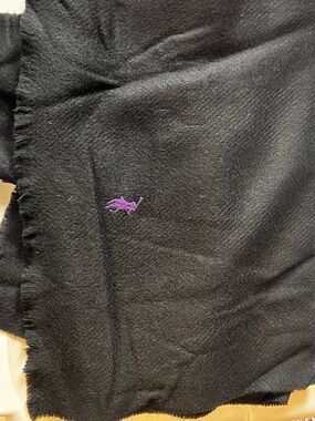 Polo Ralph Lauren Black Scarf with Yellow Logo Tag